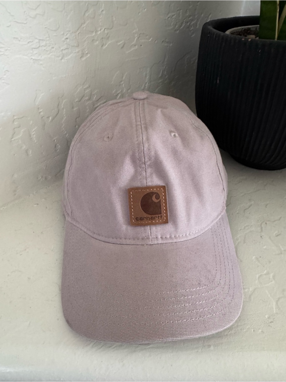 Carhartt Light Mauve Cotton Baseball Cap with Leather Patch
